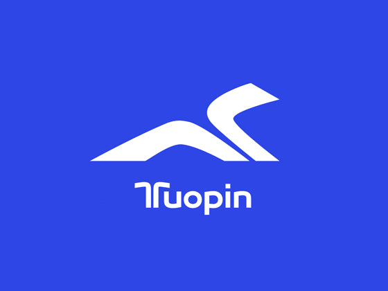 Tuopin logo on a blue background
