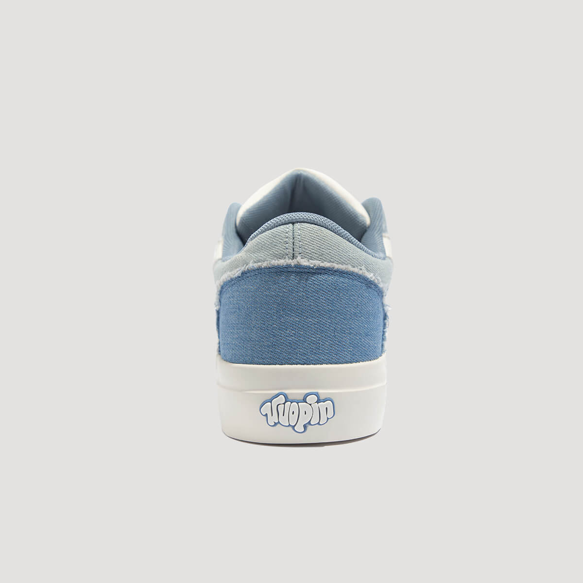 Laguna Women's Denim Platform Sneakers in Denim Blue, heel view