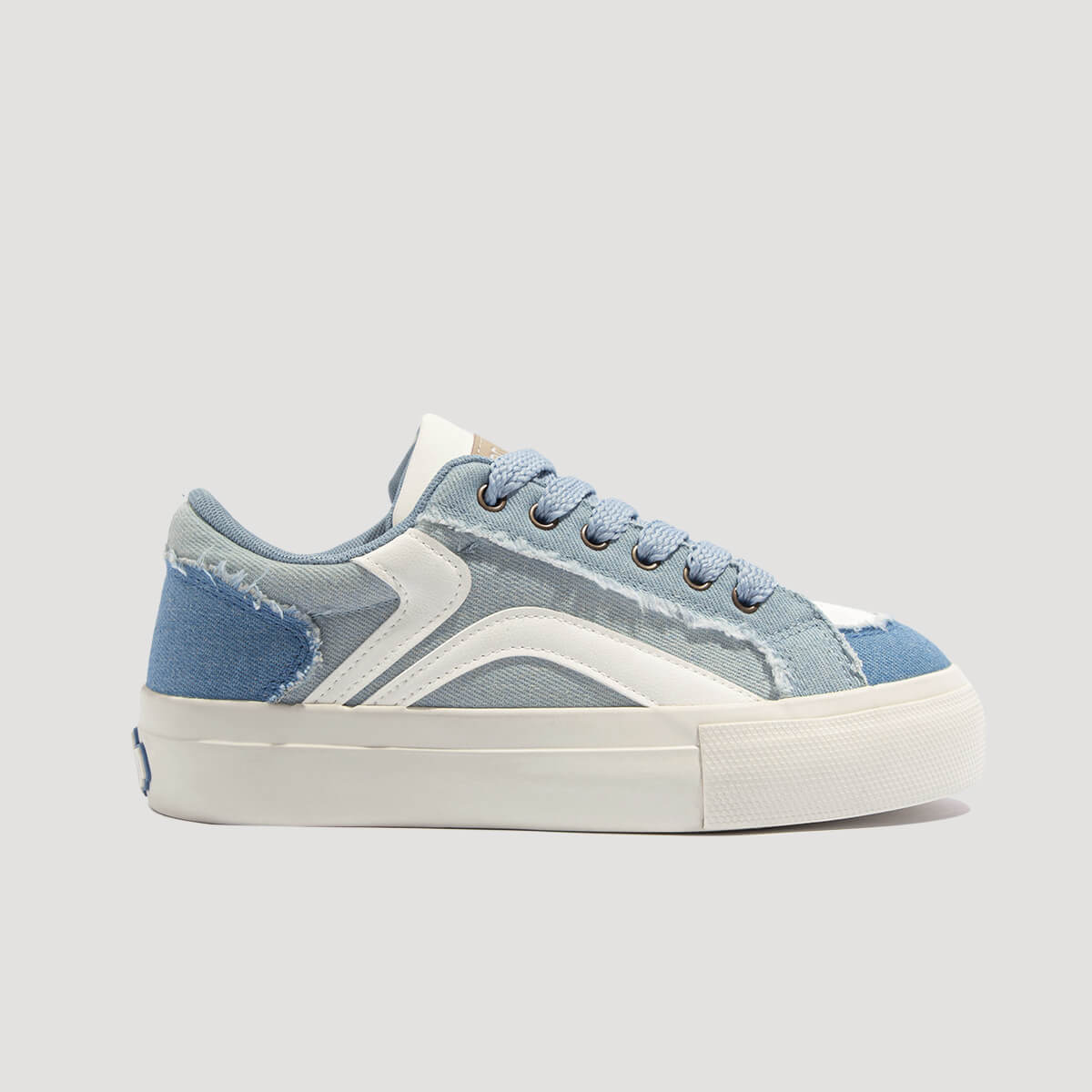 Laguna Women's Denim Platform Sneakers in Denim Blue, opposite side view