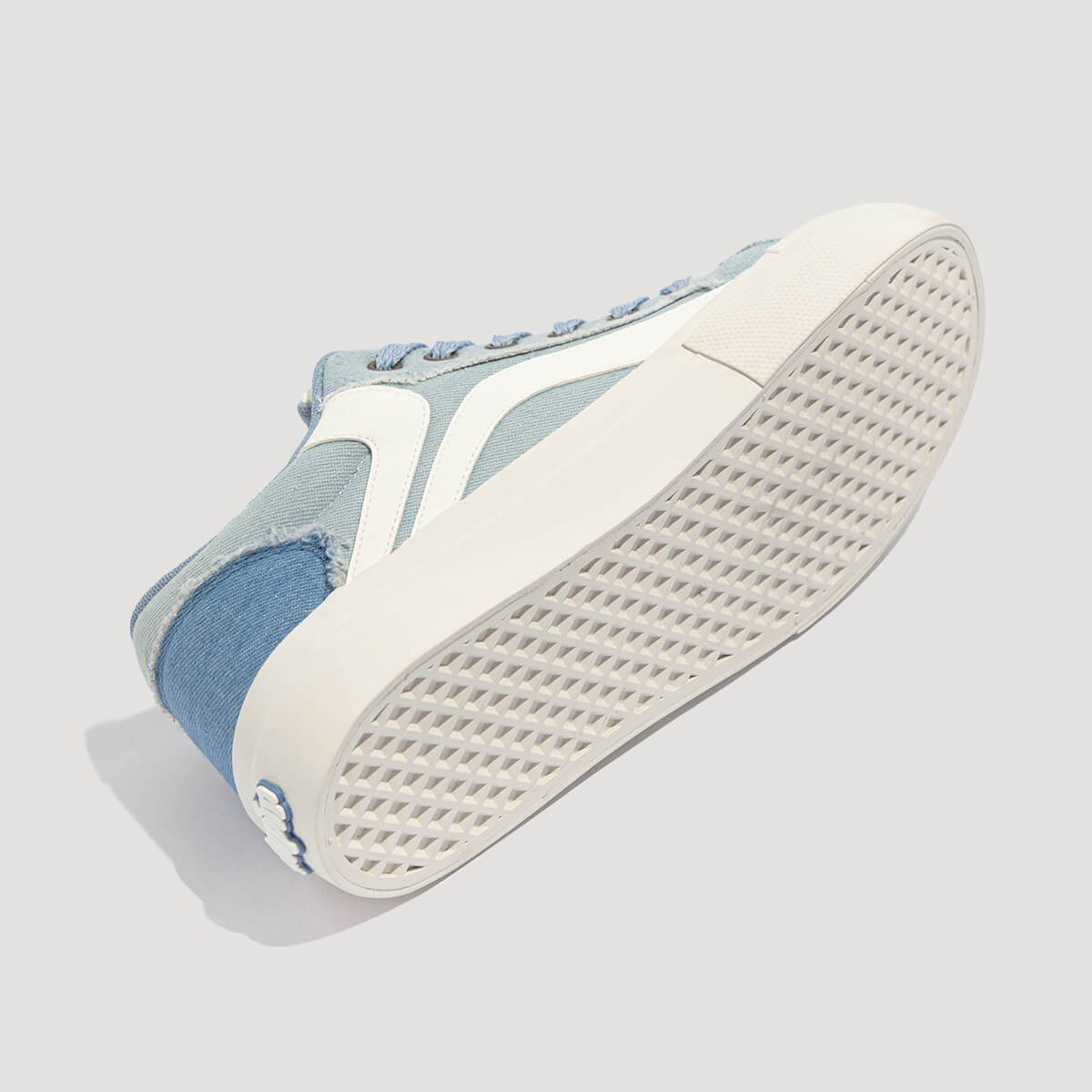 Laguna Women's Denim Platform Sneakers in Denim Blue, outsole tread