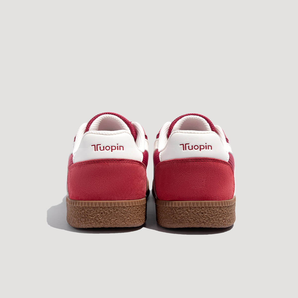 Tuopin Minimalist Low-Top Sneakers Crimson — Sole View